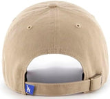 47 Brand MLB Khaki White Primary Logo Clean Up Adjustable Strap Baseball Dad Hat Cap, Adult One Size Fits All