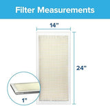 Filtrete 14x24x1 Air Filter, MPR 300, MERV 5, Clean Living Basic Dust 3-Month Pleated 1-Inch Air Filters, 6 Filters