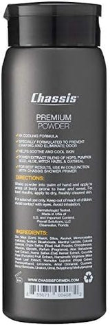 Chassis Ice Premium Body Powder for Men, Whole Body Deodorant, Odor-Absorbent, Talc-Free Anti-Chafing Powder for Groin & Sensitive Skin, Friction Defense & Odor Control, Original Fresh Scent