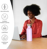 Bambaw 32 oz Stainless Steel Water Bottle, Lavender Water Bottle 32oz, Non Insulated Metal Water Bottle, Big Water Bottle with Handle, Large Water Bottle Stainless Steel – Lavender Haze