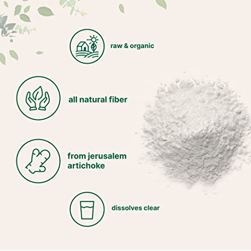 Organic Inulin FOS Powder (Jerusalem Artichoke), 2.2 Pounds (35 Ounce), Quick Water Soluble, Prebiotic Intestinal Support for Colon and Gut Health, Natural Fibers for Smoothie & Drinks, Vegan Friendly