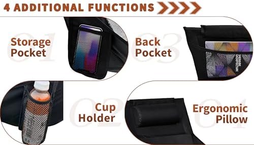 Camping Chair, Compact Backpacking Chair, Portable Folding Chair, Beach Chair with Side Pocket and headrest, Lightweight Hiking Chair 166ZZ-A