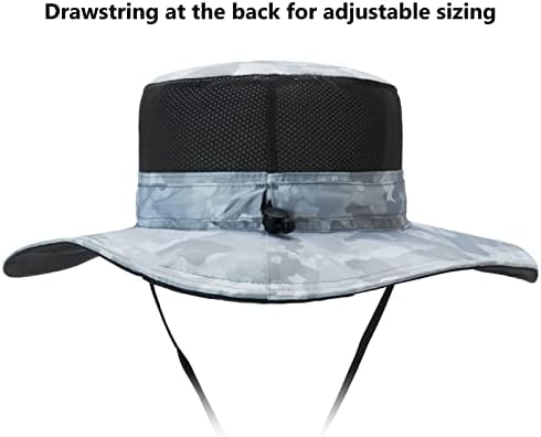 BASSDASH UPF 50+ Sun Fishing Hat Water Resistant with Detachable Neck Flap