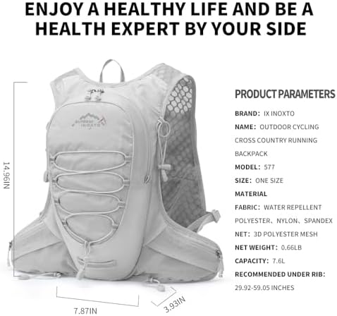 Running Hydration Vest for Men Women Water Backpack for Running 3L Running Hydration Pack for Trail Running Marathon Race Hiking