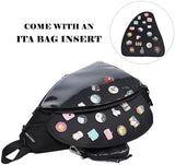 Oxford Ita Bag Kawaii Pin Display Chest Pack Single Shoulder Bag Sport Backpack Hiking Daypack, Medium