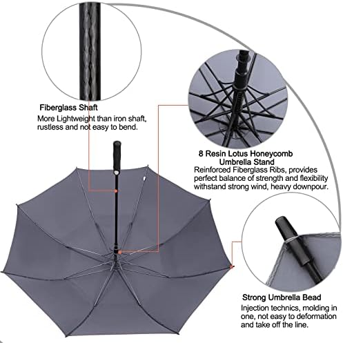 G4Free 47/54/62/68 Inch Automatic Open Golf Umbrella Oversize Extra Large Double Canopy Vented Windproof Waterproof Stick Umbrellas