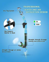 Greatever Dry Snorkel Set,Panoramic Wide View,Anti-Fog Scuba Diving Mask,Professional Snorkeling Gear