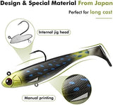 TRUSCEND Pre-Rigged Soft Fishing Lures, Well-Made Easy Catching Lures for Family Fishing, Great Action Swimbaits with Spinner, All-Conditions Fishing Gear for Bass Trout Walleye, Crappie Fishing Jigs