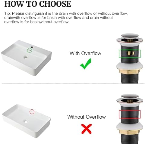 Pop up Sink Drain Stopper for Bathroom Vessel Vanity Sink Art Basin Oil Rubbed Bronze, Small Cap with Overflow, Metal Pop-up Drain Strainer with Detachable Basket Stopper