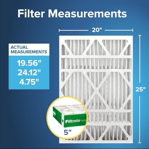 Filtrete 20x25x5 AC Furnace Air Filter, MPR 700, MERV 8, Fits Trion Air Bear & Carrier, Dust, Pollen & Pet Dander Reduction, 2-Pack (actual size 19.56 x 24.13 x 4.75)