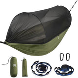 Miztli Camping Hammock -Portable Hammock w/Spacious Net & Tree Straps w/Adjutable Loops,Double and Single Hammock for Outdoor, Hiking, and Travel