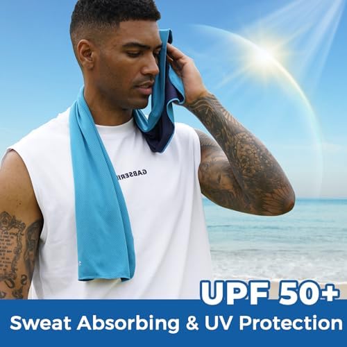 Sukeen Cooling Towels 8 Pack (40"x 12"), Cooling Towels for Neck and Face, Microfiber Breathable Towel for Hot Weather, Sweat Towel for Gym, Sport, Yoga, Golf, Workout, Camping, Running