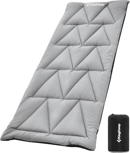 KingCamp Cot Pad Topper for Camping, Soft Warm Non-Slip Cot Mattress, Comfortable Lightweight Sleeping Mat for Outdoor & Indoor, Picnic, Hiking, Backpacking, Yoga