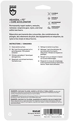 GEAR AID Aquaseal FD Flexible Durable Repair Adhesive and Cure Accelerator for Fixing Holes and Rips in Waders, Wetsuits and Inflatables