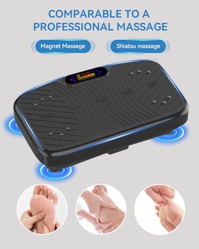 Vibration Plate Exercise Machine, Vibration Plate Platform for Lymphatic Drainage, 200 Adjustable Speeds Power Shaping Vibrating Plate Helps Weight Loss, Shaping, Max Weight 450 Lbs