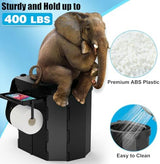 Portable Camping Toilet, Foldable Toilet for Adults with Detachable Phone Shelf and Toilet Paper Holder, Waterproof Porta Potty with Lid for Camping, Hiking, RV Travel, Road Trips