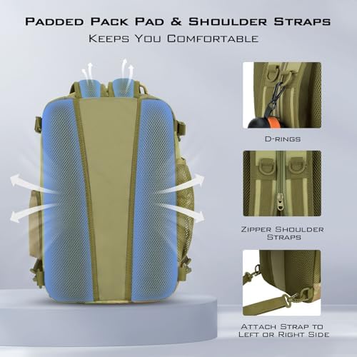 KastKing BlowBak Tactical Fishing Sling Tackle Bag - Lightweight Fishing Backpack - Storage for Gear and Equipment - Gift for Men