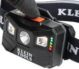 Klein Tools 56048 Rechargeable LED Headlamp, Adjustable Fabric Strap, 400 lms, All-Day Runtime, for Work, Running, Outdoor Hiking