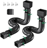 2 Pack Rain Gutter Downspout Extensions, Upgraded Flexible Drain Downspout Extender, Rainwater Drainage Diverter with Mini Connector, Extendable from 20 to 127 Inches