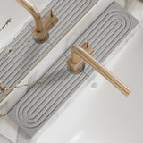 Faucet Mat for Kitchen Sink - Diatomaceous Earth Faucet Splash Guard, Fast Drying Sink Protector - Water Absorbing Stone for Bathroom Sink [Grey, 20'' x 3.9'']