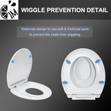 Round Toilet Seat with Toddler Seat Built In, 3X Slow Close FOR BOTH TODDLER & ADULT Seats, Potty Training Toilet Seat, No Wiggle and Easy to Install, Detachable Toddler Seat for Longterm Usage, White