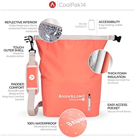 Insulated Cooler Bag - Waterproof & Leakproof for Camping, Kayak, Beach, Travel, Fishing, Picnics, Hiking, Backpacking, and Adventure