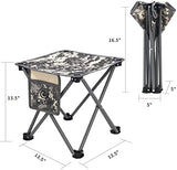 Opliy Camping Stool 2 Pack,13.5 Inch Portable Folding Stool for Outdoor Gardening and Beach Hiking Fishing,Foot Stool with Carry Bag (Camouflage)
