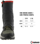 Kahtoola RENAgaiter Mid Gaiters for Hiking, Mountaineering, Trail Running, Shoe & Boot Protection in Mud, Snow & Ice