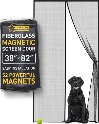 Flux Phenom Screen Door Mesh 38x82 Inch – Easy Install, Strong Magnet Strength, Pet Tested, Hands-Free Entry, Door Screen Magnetic Closure, Keeps Bugs Out