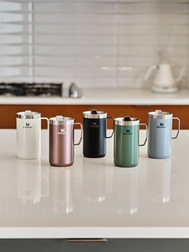 Stanley Stay-Hot Camp Mug 12 oz & 24 oz | Press Fit Drink Through Lid | Cup for Coffee, Tea and Drinks | Insulated Stainless Steel Coffee Mug | BPA-Free