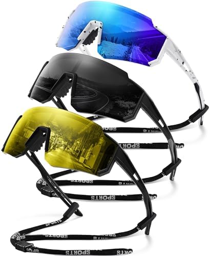 Polarized Sport Sunglasses for Men and Women, Lightweight TR90 Sun Glasses with UV Protection for Cycling Running