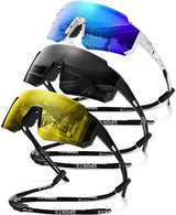 Polarized Sport Sunglasses for Men and Women, Lightweight TR90 Sun Glasses with UV Protection for Cycling Running