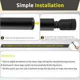 Camp Stove Leg Levelers Adjustable, Accessories for Camp Chef Explorer Stoves, Fit for Outdoor Camping Stove with 1.25" Diameter Round Legs, 4 Pcs Black