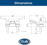 Pacific Bay Lynden Bathroom Sink Faucet - Metallic Plating Over Lightweight ABS Plastic (Chrome) - 2 Pack