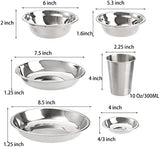 TOPZEA Set of 26 Stainless Steel Camping Plates and Bowls, Camping Mess Kits Camping Dish Set Tableware includes Plates, Bowl, Cups, Stainless Steel Dinnerware for Camping, Hiking, Travel, Picnic