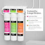 Brondell H2O+ Coral UC300 Three-Stage Undercounter Water Filtration System (UF-35 Replacement Filters)