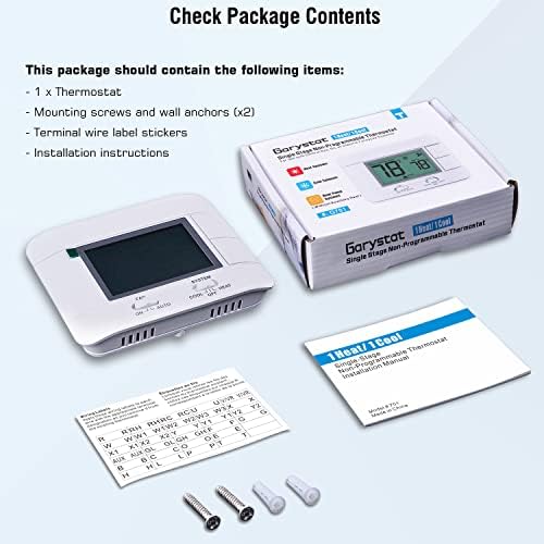 Upgraded Non Programmable Thermostats for Home 1 Heat/1 Cool Single Stage System, with Temperature & Humidity Monitor and Large Green LCD