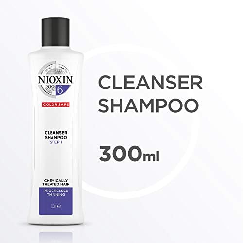 Nioxin Shampoo Sistema #6 Crecimiento de Cabello con Procesos de Decoloración, antifrizz y visiblemente escaso 300 ml