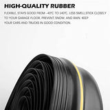 Papillon Universal Garage Door Bottom Threshold Seal Strip,Weatherproof Rubber DIY Weather Stripping Replacement, Not Include Sealant/Adhesive (16Ft, Black)