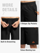 TBMPOY Men's 7" / 9" Running Hiking Shorts Quick Dry Athletic Gym Outdoor Sports Short 3 Zipper Pockets