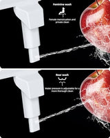 Hibbent Bidet Attachment for Toilet, Non-Electric Dual Nozzle for Frontal & Rear Wash, Adjustable Water Pressure Control, Fresh Water Bidet Toilet Seat, Self Cleaning Water Sprayer, White