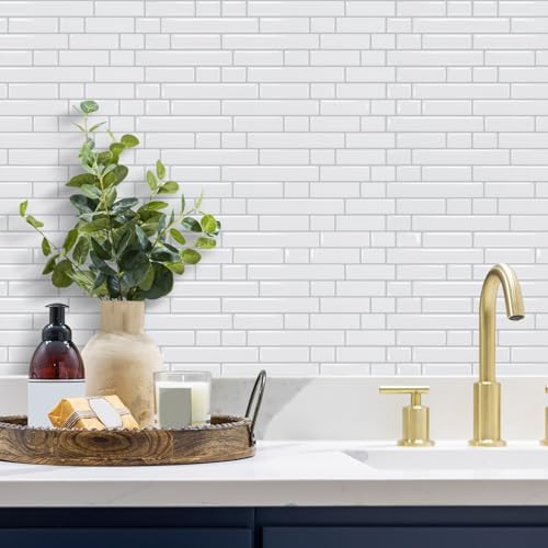 STICKGOO Peel and Stick Backsplash - 10 Sheets of 12”×12” - 3D Self Adhesive Peel and Stick Tile Backsplash for Kitchen & Bathroom