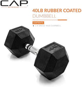 CAP Barbell Coated Hex Dumbbell Weight | Multiple Options