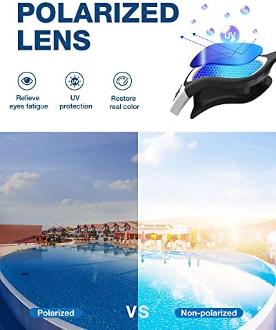 ZIONOR G1 Polarized Swimming Goggles for Unisex Adult Women Anti Fog 100% Anti UV Diving Goggles