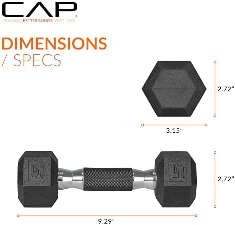 CAP Barbell Coated Dumbbell Weight | Multiple Options Pairs & Sets
