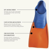 FINIS Long Floating Swim Fins - Training Fins for All Ages - Improves Kick Technique & Body Position