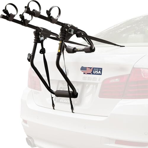 Saris Guardian Trunk Bike Rack – No-Hitch Bicycle Carrier for Car, Sedan, Hatchback, SUV, Van, – Foldable Steel Mount – Easy Installation, American-Made, Fits Up to 3 Bikes (35 lbs Each)
