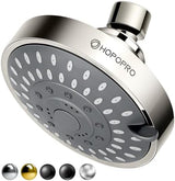 HOPOPRO 5-Mode High Pressure Shower Head - The Washington Post, NBC News, Today TV Show Recommended - High Flow Fixed Showerheads (4 Inch Brushed Nickel)