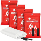 Lancryen 2025 Emergency Fire Blanket, Fire Extinguisher Blanket, Fire Suppression Fabric Flame Retardant Towel Flame Safety Cloth for Home, Kitchen, School, Grill, Car, Office, Warehouse(40” x 40”)
