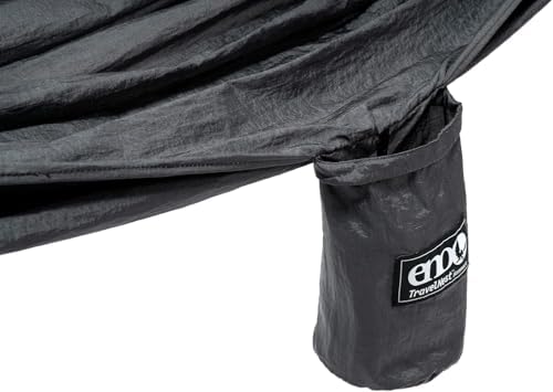 ENO TravelNest Hammock & Straps Combo - Portable Hiking and Camping Hammock with Straps Included - Travel Hammock for Camping, Hiking, Backpacking, a Festival, or The Beach - Charcoal